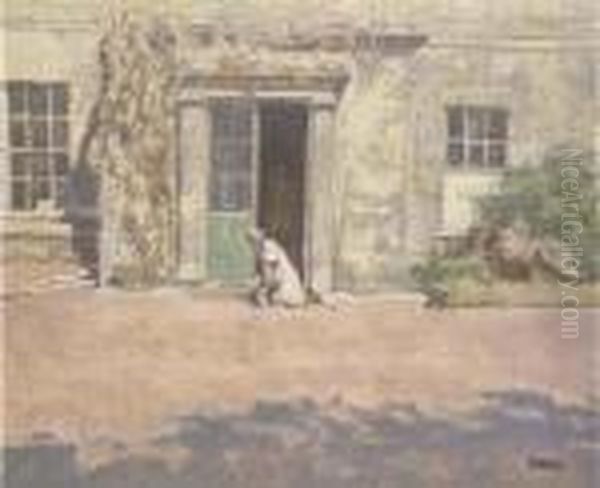 A Scrubbing On The Doorstep Oil Painting by Walter Richard Sickert