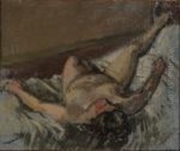 Reclining Nude Oil Painting by Walter Richard Sickert