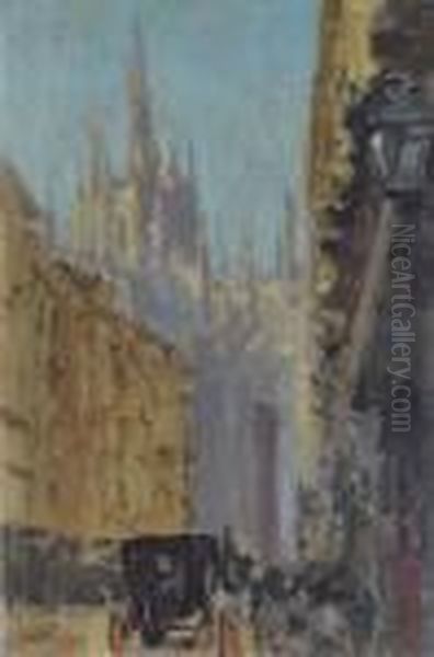 View Of Milan Cathedral Oil Painting by Walter Richard Sickert