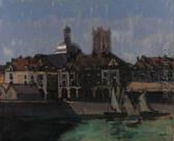 Les Arcades And La Darse, Dieppe Oil Painting by Walter Richard Sickert