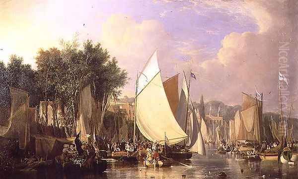 Thorpe Water Frolic - Afternoon, 1824-5 Oil Painting by Joseph Stannard