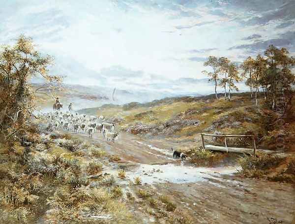 Crossing the Stream, Goatland Oil Painting by John Syer