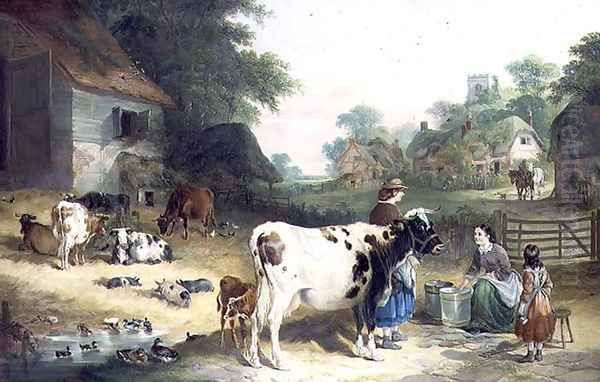 Country Gossip Oil Painting by Charles & Henry Shayer