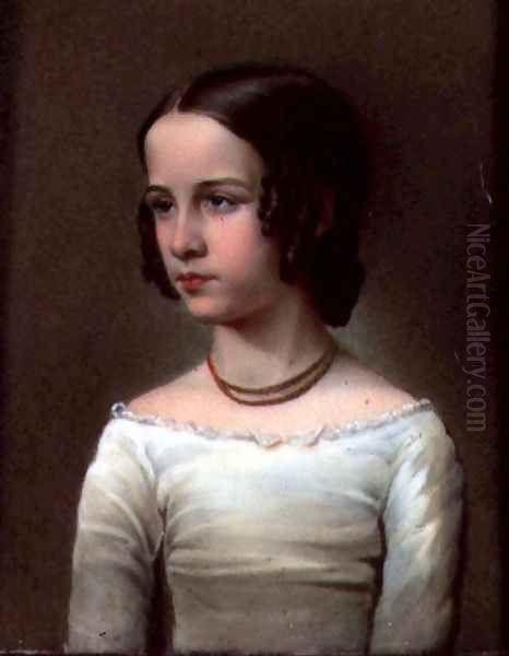 Miniature of Sarah Simpson aged 12 Oil Painting by John Simpson