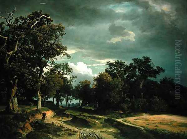 The Path on the Edge of the Wood, c.1851 Oil Painting by Johann Wilhelm Schirmer