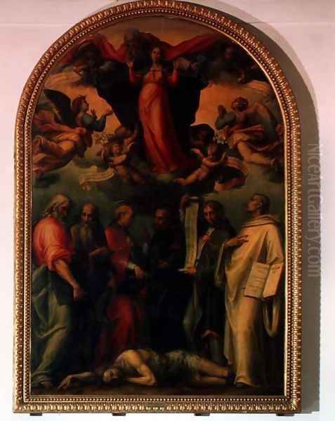 The Dispute of the Doctors of the Church over the Immaculate Conception Oil Painting by Giovanni Antonio Sogliani