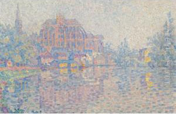 Auxerre, La Riviere Oil Painting by Paul Signac