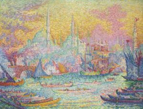 La Corne D'or, Constantinople Oil Painting by Paul Signac