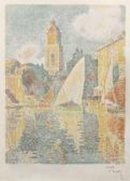 Saint-tropez : Le Port Oil Painting by Paul Signac