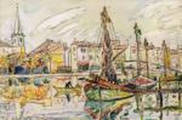  Les Martigues : Voiliers Au Port  Oil Painting by Paul Signac