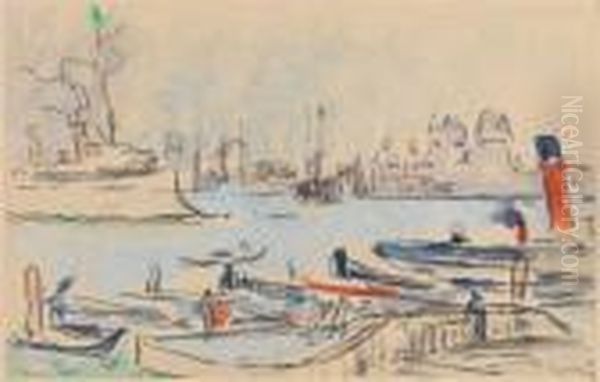 Venise, Quai Des Escalavons Oil Painting by Paul Signac