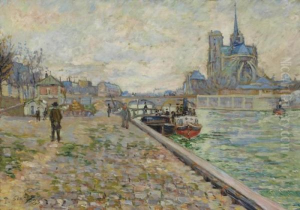 Quai De La Tournelle Oil Painting by Paul Signac