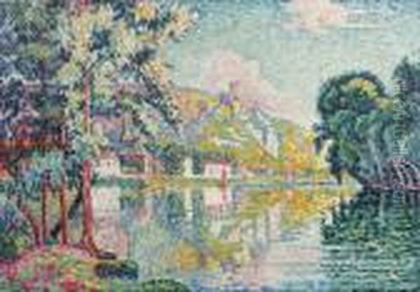 Les Andelys, Chteau Gaillard Oil Painting by Paul Signac