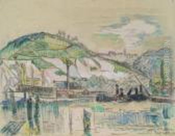 Vue De Rouen. Oil Painting by Paul Signac