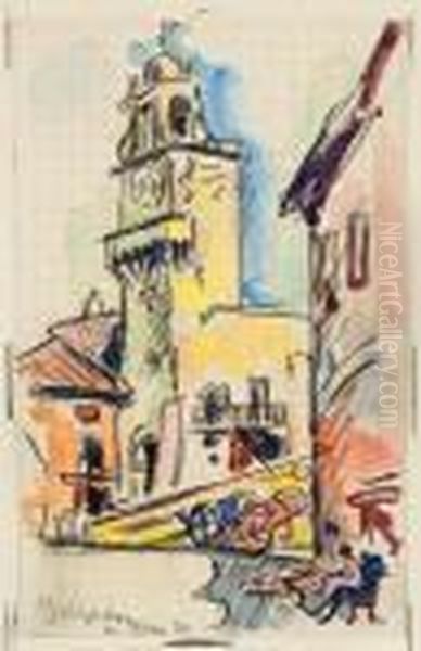 Grignan Oil Painting by Paul Signac