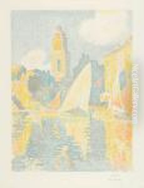 Saint-tropez:le Port Oil Painting by Paul Signac