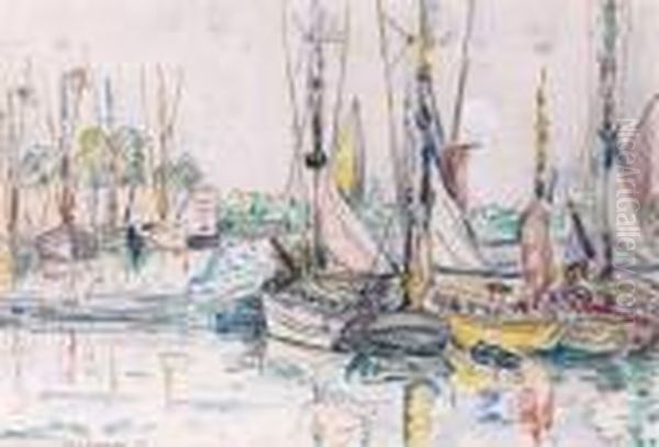 Concarneau, Les Thoniers Oil Painting by Paul Signac