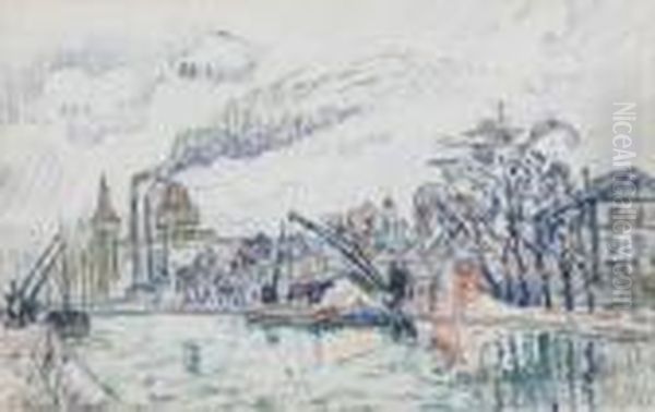 Canal De L'ourcq Oil Painting by Paul Signac