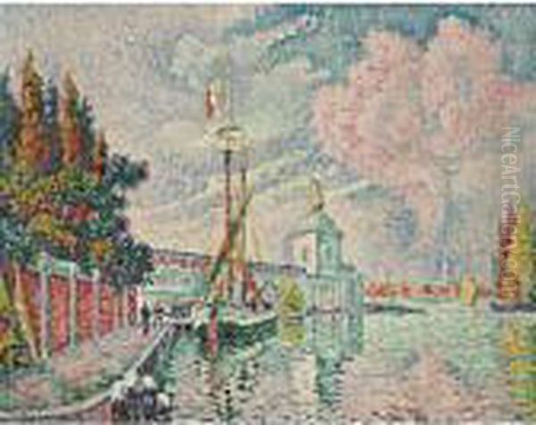 La Dogana, Venise Oil Painting by Paul Signac