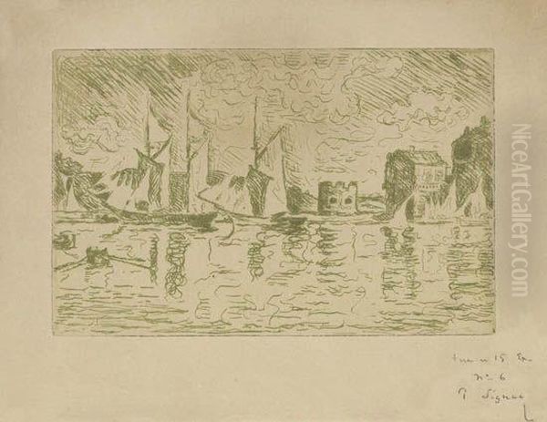 Voiles A Sec A Saint-tropez Oil Painting by Paul Signac