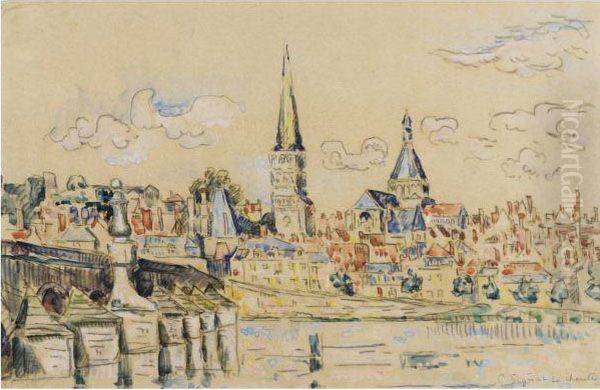 La Charite Sur Loire Oil Painting by Paul Signac