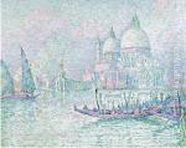 Venise. La Salute. Vert Oil Painting by Paul Signac