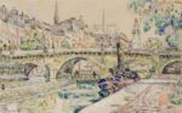 Le Pont-neuf, Paris Oil Painting by Paul Signac