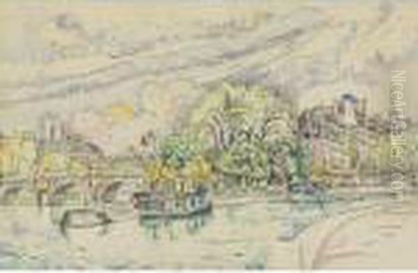 La Seine Au Vert-galant Oil Painting by Paul Signac