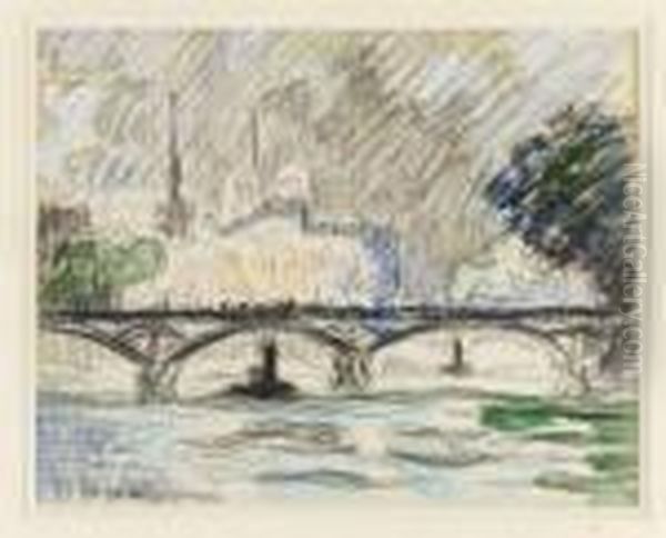 Pont Des Arts Oil Painting by Paul Signac