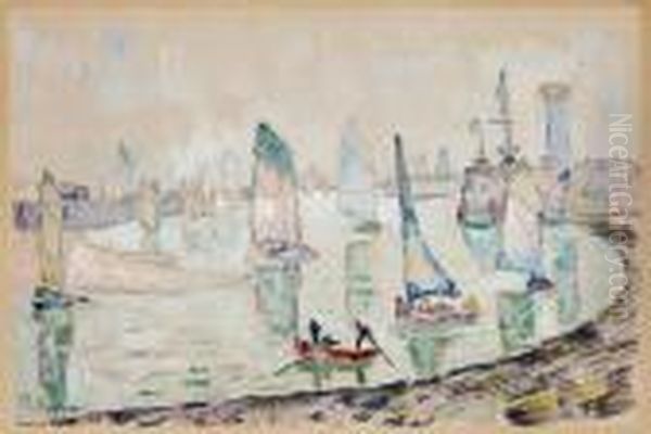 Le Port De Saint-gilles Croix De Vie Oil Painting by Paul Signac