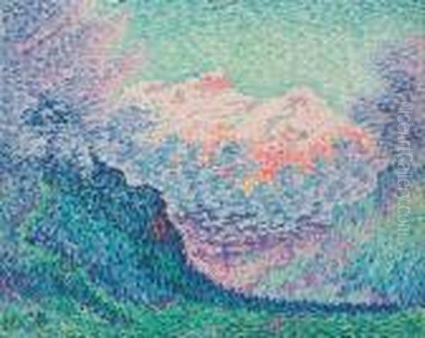 Les Diablerets (l'oldenhorn Et Le Becabesson) Oil Painting by Paul Signac