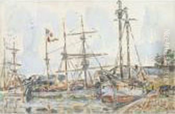 Le Port De Saint-servan Oil Painting by Paul Signac