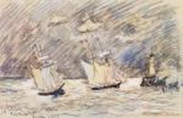 Sables Oil Painting by Paul Signac