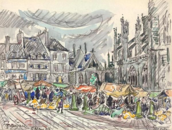 Quimper Oil Painting by Paul Signac