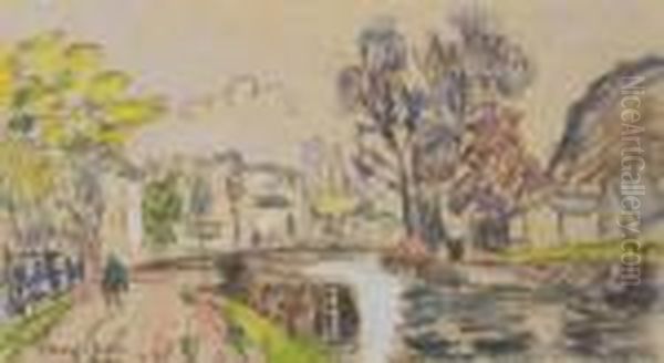 Vue De Quimper Oil Painting by Paul Signac