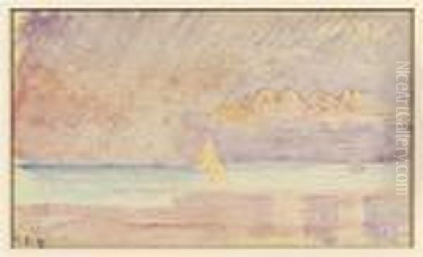 The Lake Shore Oil Painting by Paul Signac