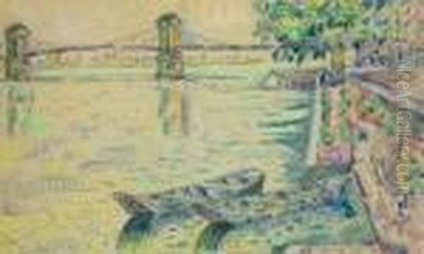 Le Pont De Tirel Oil Painting by Paul Signac