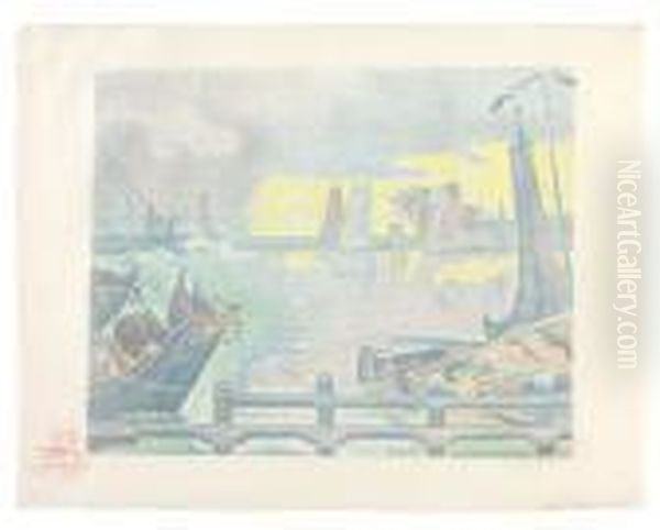 Les Bateaux A Flessingue Oil Painting by Paul Signac