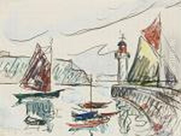 Vue Du Port Oil Painting by Paul Signac