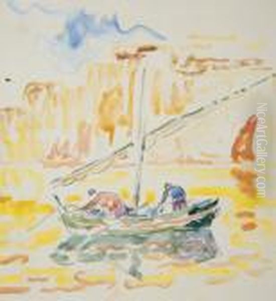 Pecheurs Dans Le Port De Saint-tropez Oil Painting by Paul Signac