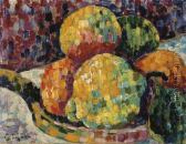 Nature Morte. Coing Et Oranges Oil Painting by Paul Signac