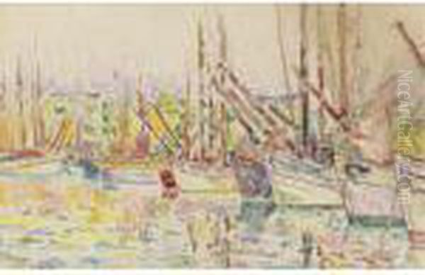 Bateaux, Groix Oil Painting by Paul Signac