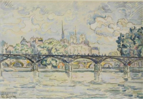 Paris, Le Pont Des Arts Oil Painting by Paul Signac