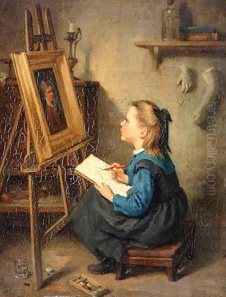 A Young Artist Oil Painting by Paul Constant Soyer