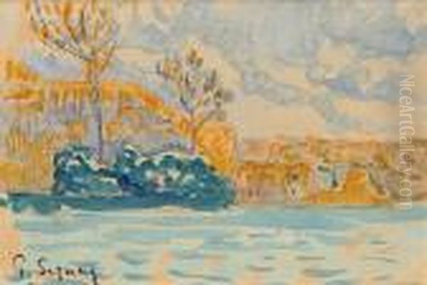 Bord De Riviere Oil Painting by Paul Signac