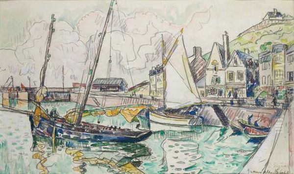 Le Port De Grandville Oil Painting by Paul Signac