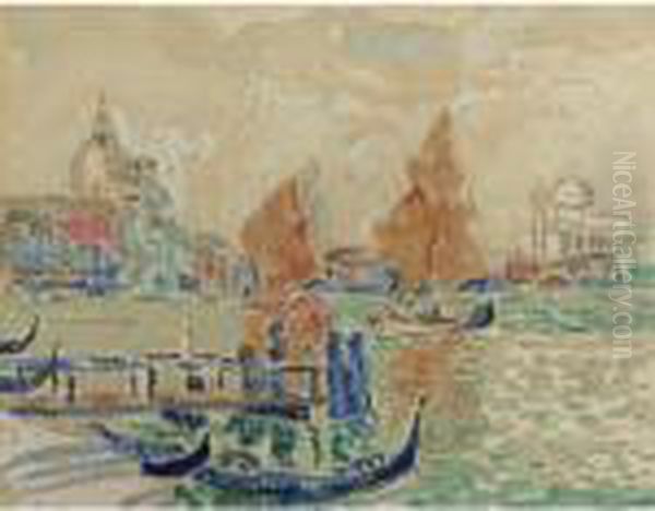 Vue De Venise Oil Painting by Paul Signac