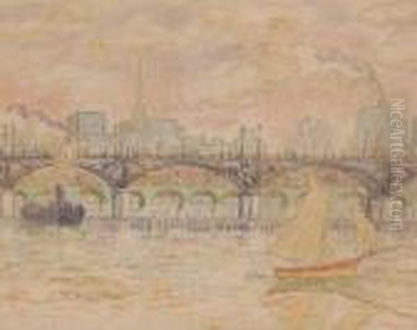 Pencil And Watercolour Oil Painting by Paul Signac