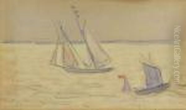 Voiliers Oil Painting by Paul Signac