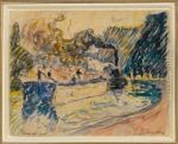 Study For 'samois, Le Remorqueur' Oil Painting by Paul Signac